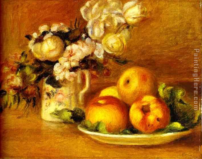 Apples and Flowers (Les pommes et fleurs) painting - Pierre Auguste Renoir Apples and Flowers (Les pommes et fleurs) art painting